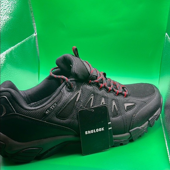 Shulook Black Trail Shoes with Reinforced Toe Box and Deep Tread Outsole - Picture 6 of 8